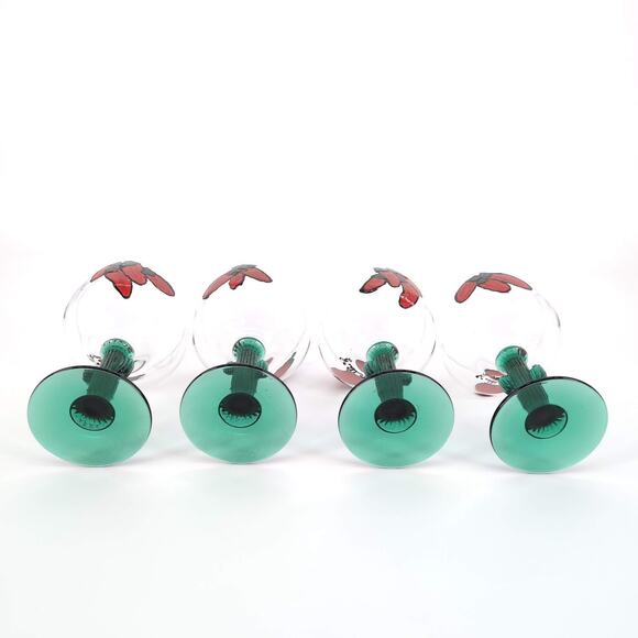 Libbey Cactus Hand Painted Signed 16 oz Margarita Cocktail Glass - Set of 4 -GUC - Picture 15 of 15